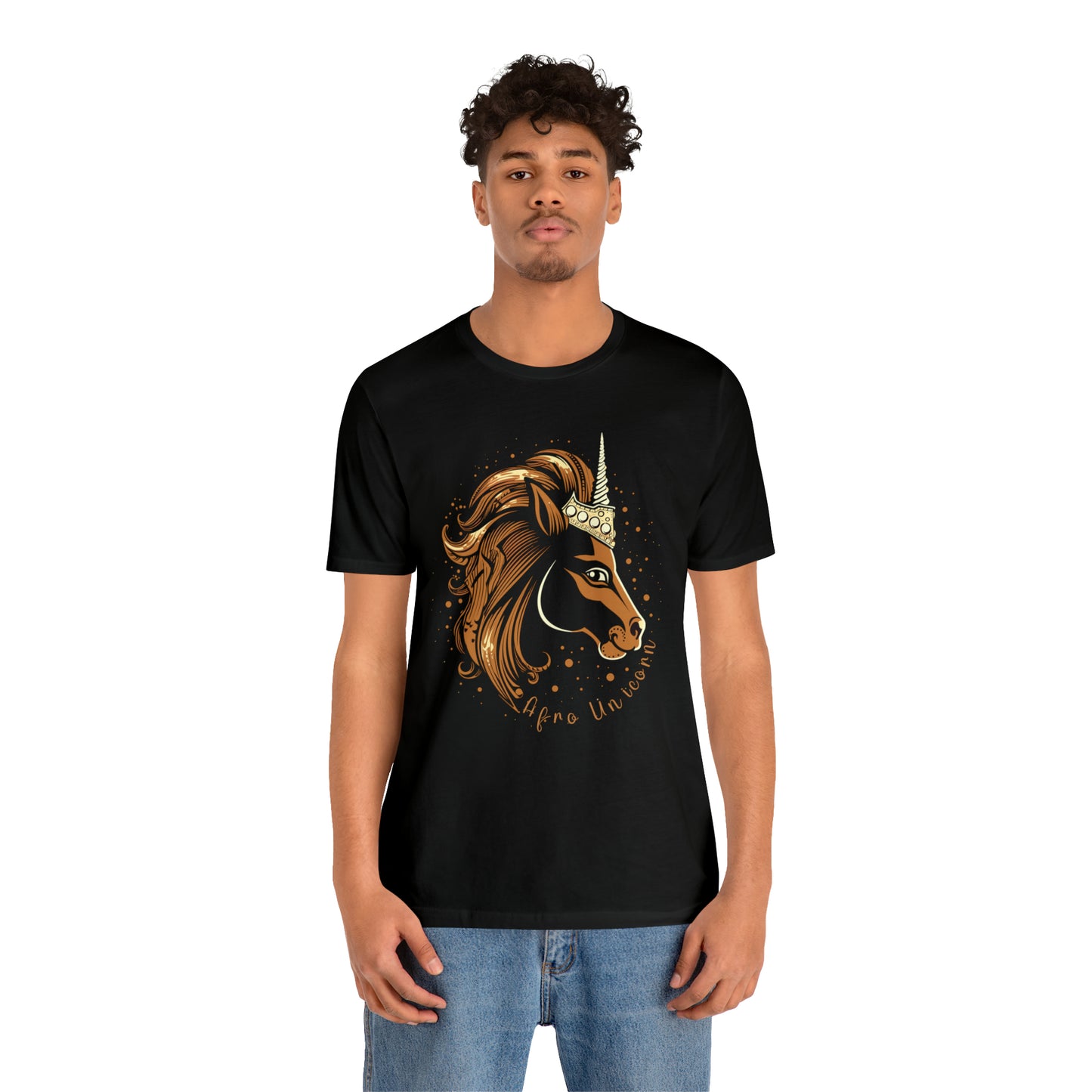 Afro Unicorn with crown - Regal Whimsical Majestic Fantasy Royal T-Shirt