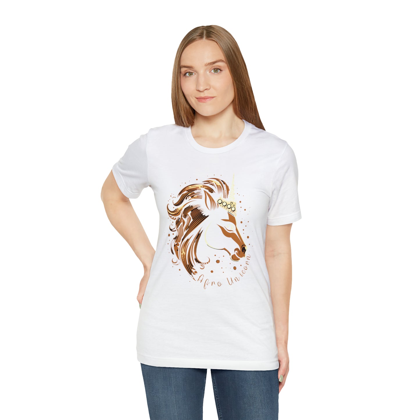 Afro Unicorn with crown - Regal Whimsical Majestic Fantasy Royal T-Shirt