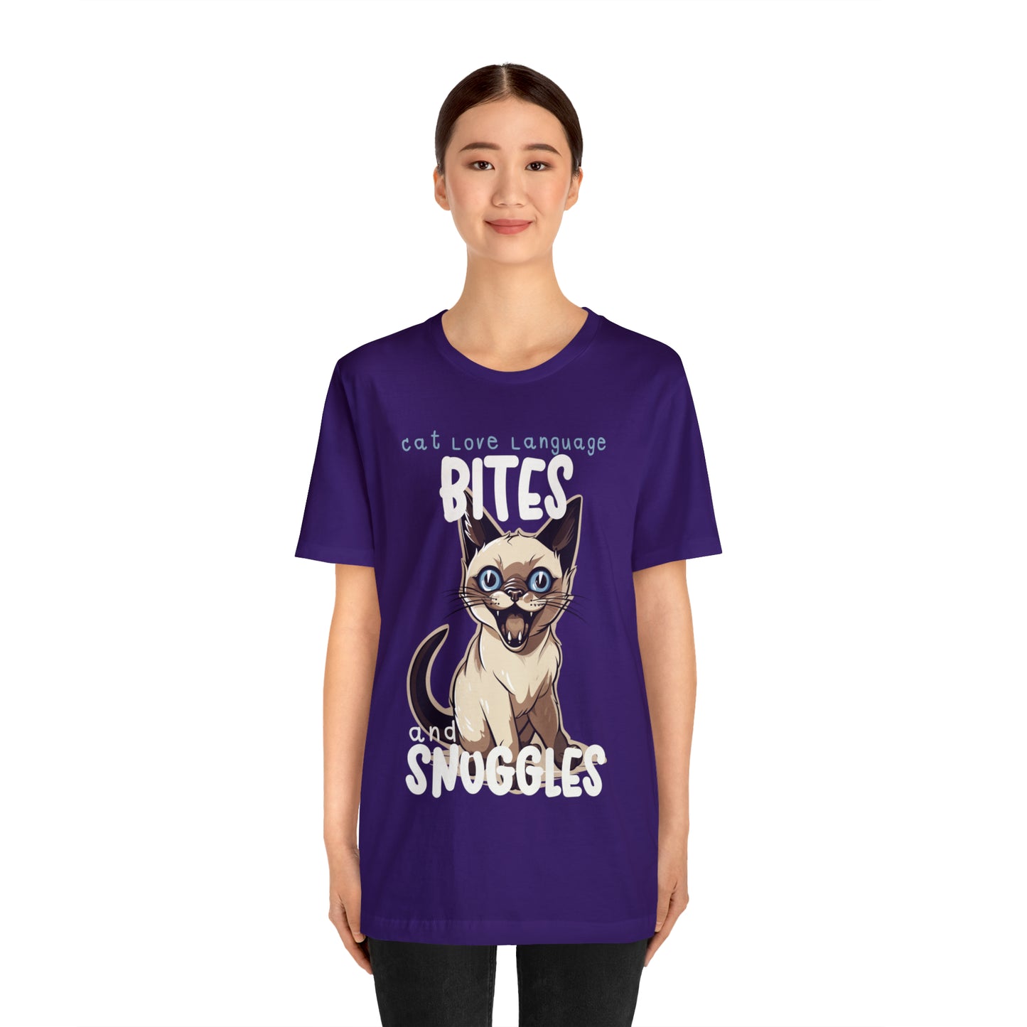 Cat Love Language Bites and Snuggles Kitten Meow T-Shirt