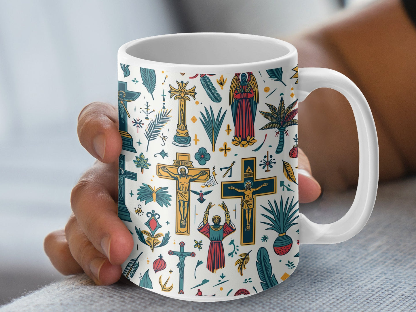 Ancient Egyptian Symbols Mug, Hieroglyphics Pharaohs Anubis Lotus Decorative Coffee Cup, Unique Egyptology Gift, Archaeology Lover Mug - LiquidPrints