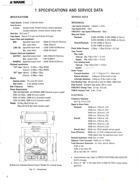 TEAC X-1000R Reel-to-Reel Stereo Tape Deck Service Manual – Printed & Comb Bound